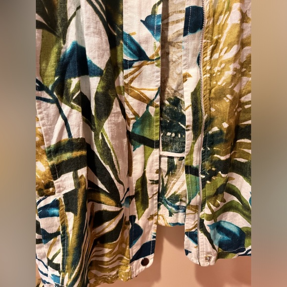 Chico’s Linen Collar Printed 3/4 sleeve Jacket Multi Size 3 - Picture 15 of 16